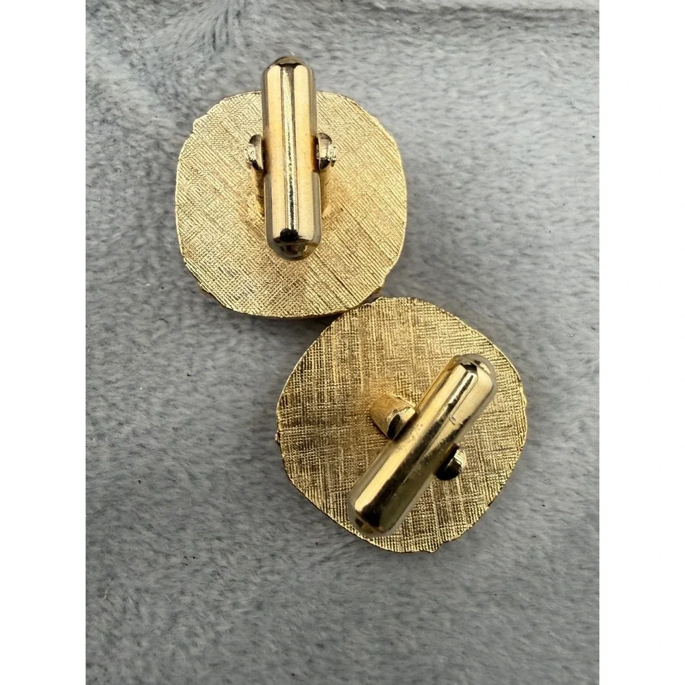 Vintage Cufflinks Set Tie Pin‎ Gold Tone